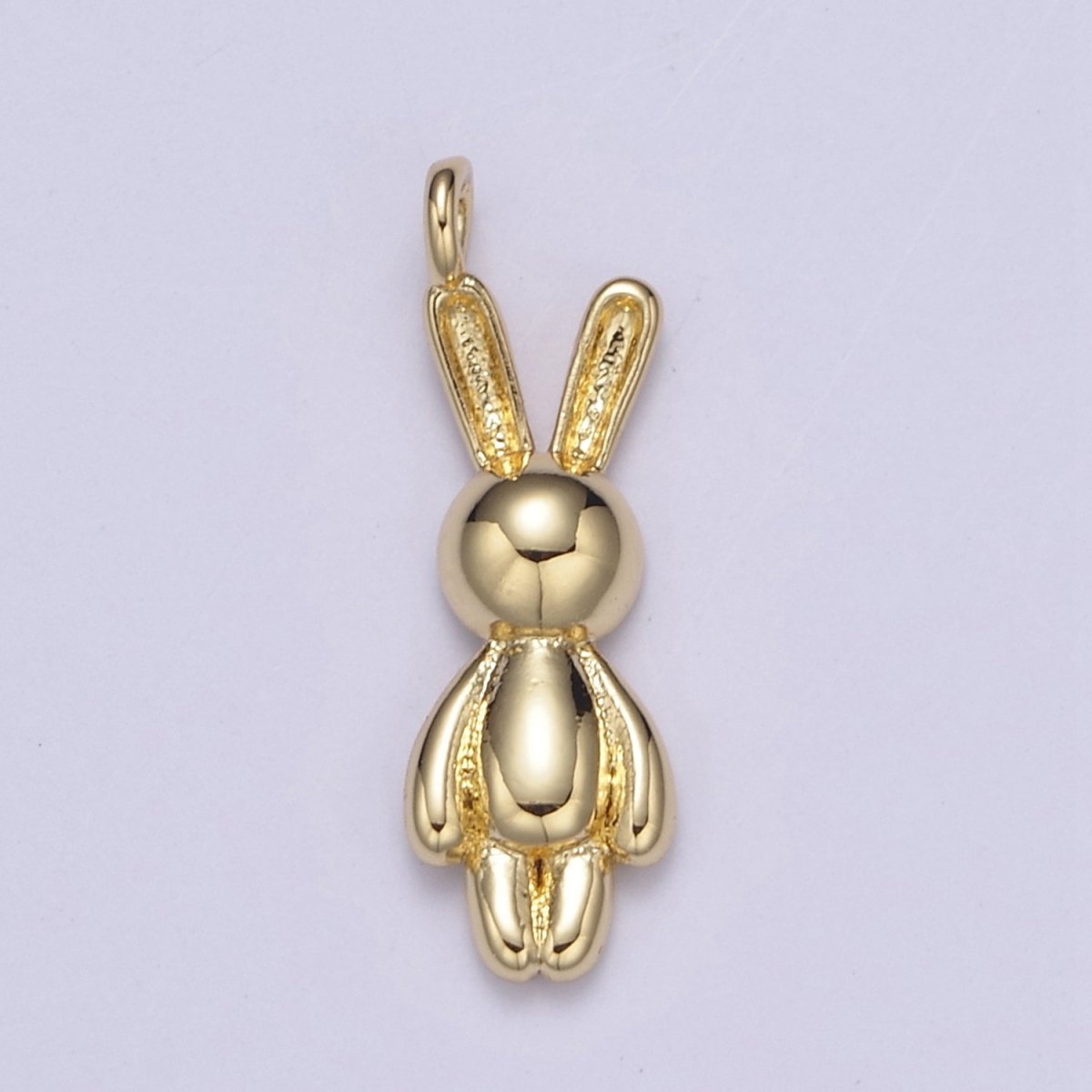 Gold plated small balloon rabbit Charm Tiny bunny pendant for Kids Jewelry Necklace Bracelet Earring Supply N-664 N-665