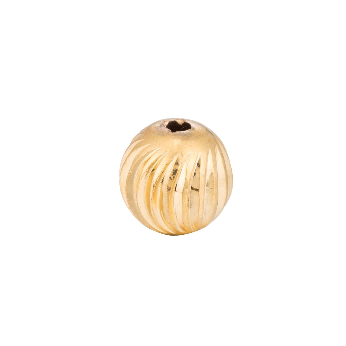 Gold plated Spacer, Round, Circle, Ball, Ornament, Neutral, Textured, Stripped Bracelet Charm Bead Finding Connector For Jewelry Making, B-269 - DLUXCA
