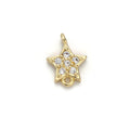 Gold plated Star Micro Pave Connector Charm, Cubic Zirconia Pendant Charm, For DIY Jewelry, Gold Color F-376 - DLUXCA