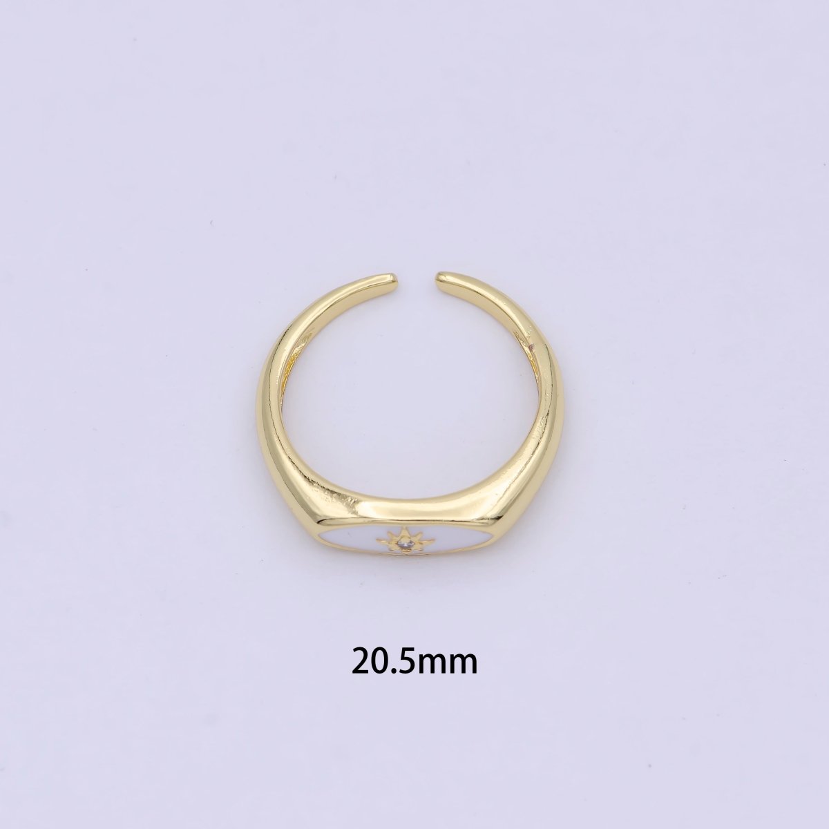 Gold plated Star Signet Gold • Ring Dainty Band Minimalist • Open Adjustable Ring Stackable Simple Minimalistic S-379 ~ S-381 - DLUXCA