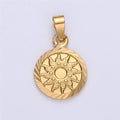 Gold plated Sun Pendant Celestial Jewelry Gold plated Sun Burst Charm Medallion Necklace Pendant I-159 - DLUXCA
