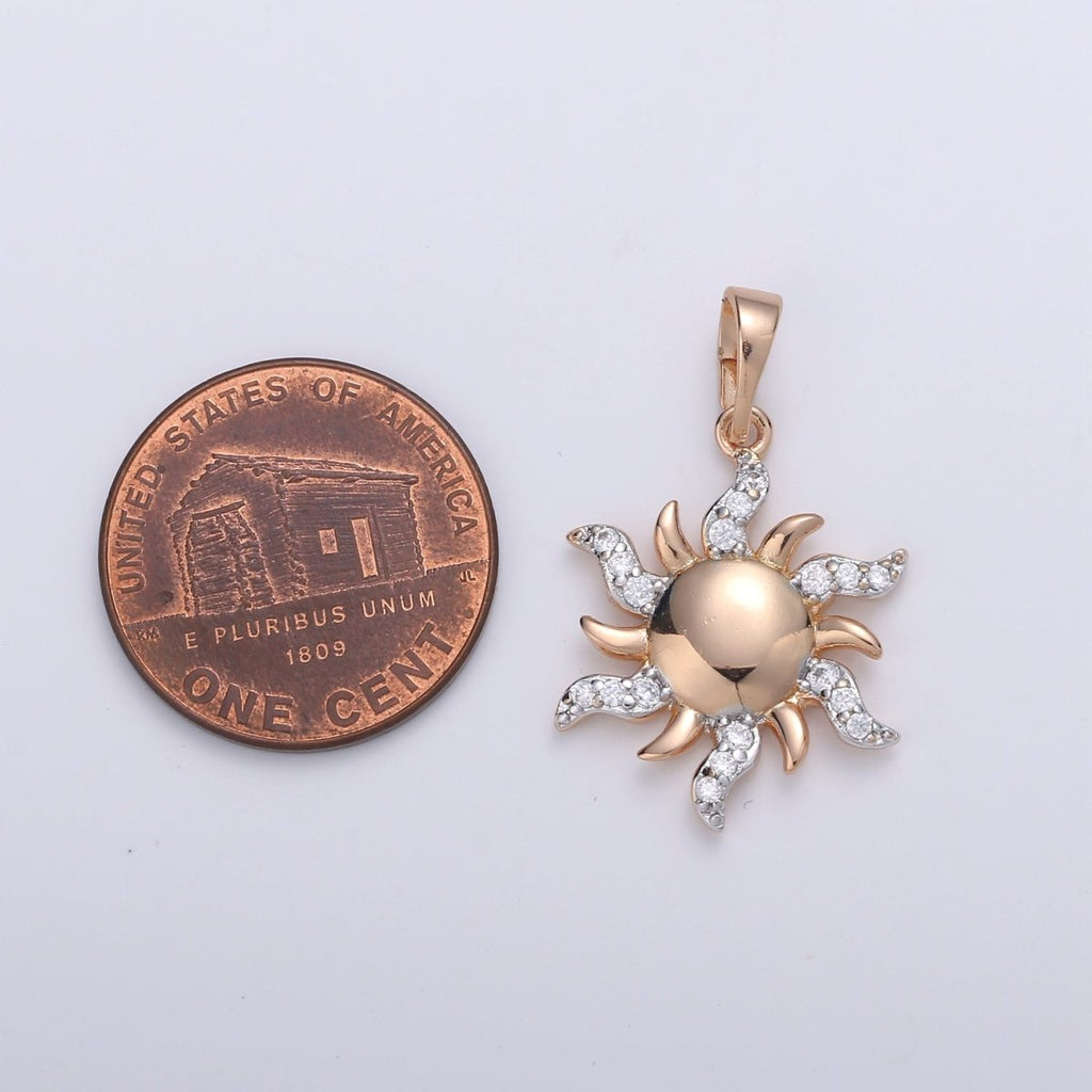 Gold plated Sun Pendants J-093 - DLUXCA