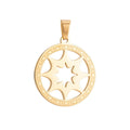 Gold plated Sun Ray Symbol in Coin Medallion Necklace Pendant Bracelet Earring Charm Bails for Jewelry Making J-366 - DLUXCA