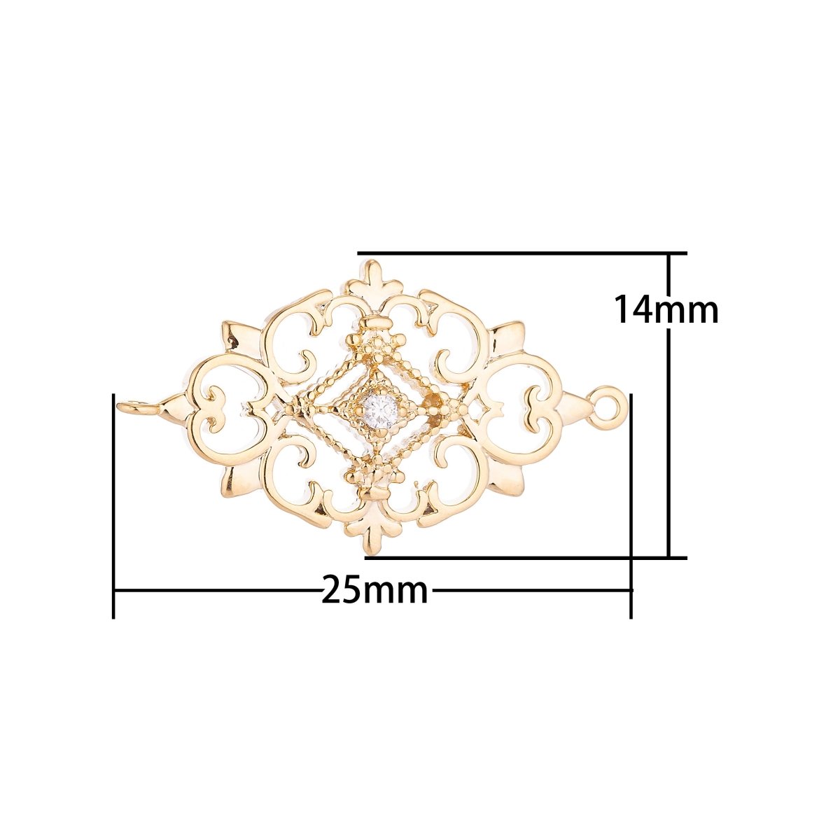 Gold plated Vintage Style Connector - F-002 - DLUXCA