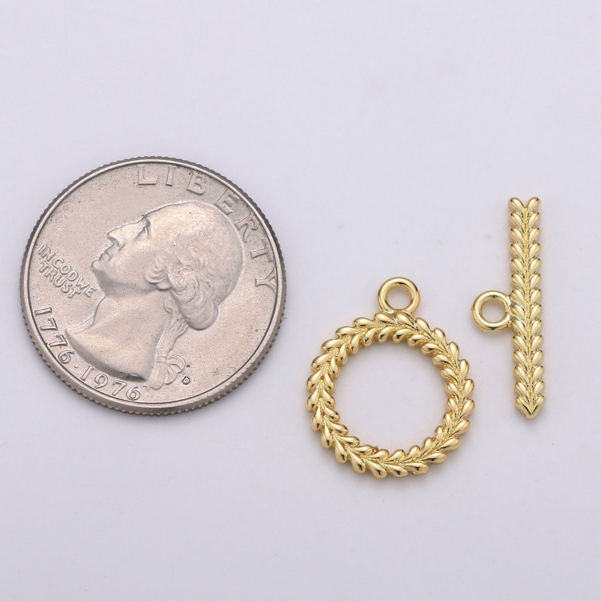 Gold plated Wreath Classic Twist Toggle Clasp For DIY Jewelry Making L-065~L-066 - DLUXCA