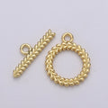 Gold plated Wreath Classic Twist Toggle Clasp For DIY Jewelry Making L-065~L-066 - DLUXCA