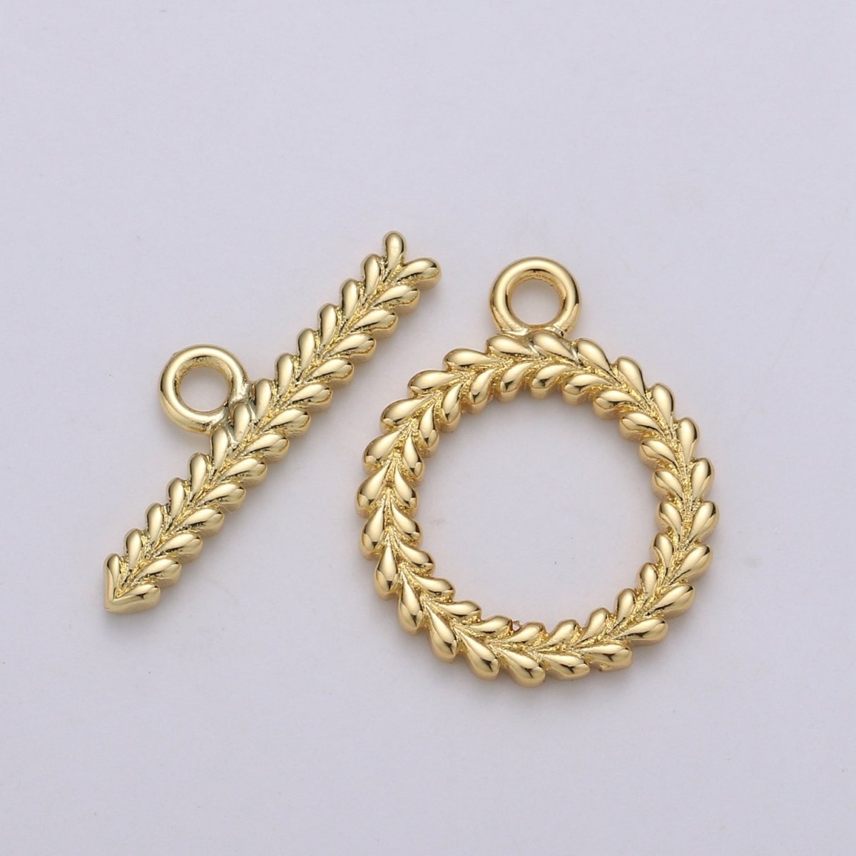 Gold plated Wreath Classic Twist Toggle Clasp For DIY Jewelry Making L-065~L-066 - DLUXCA