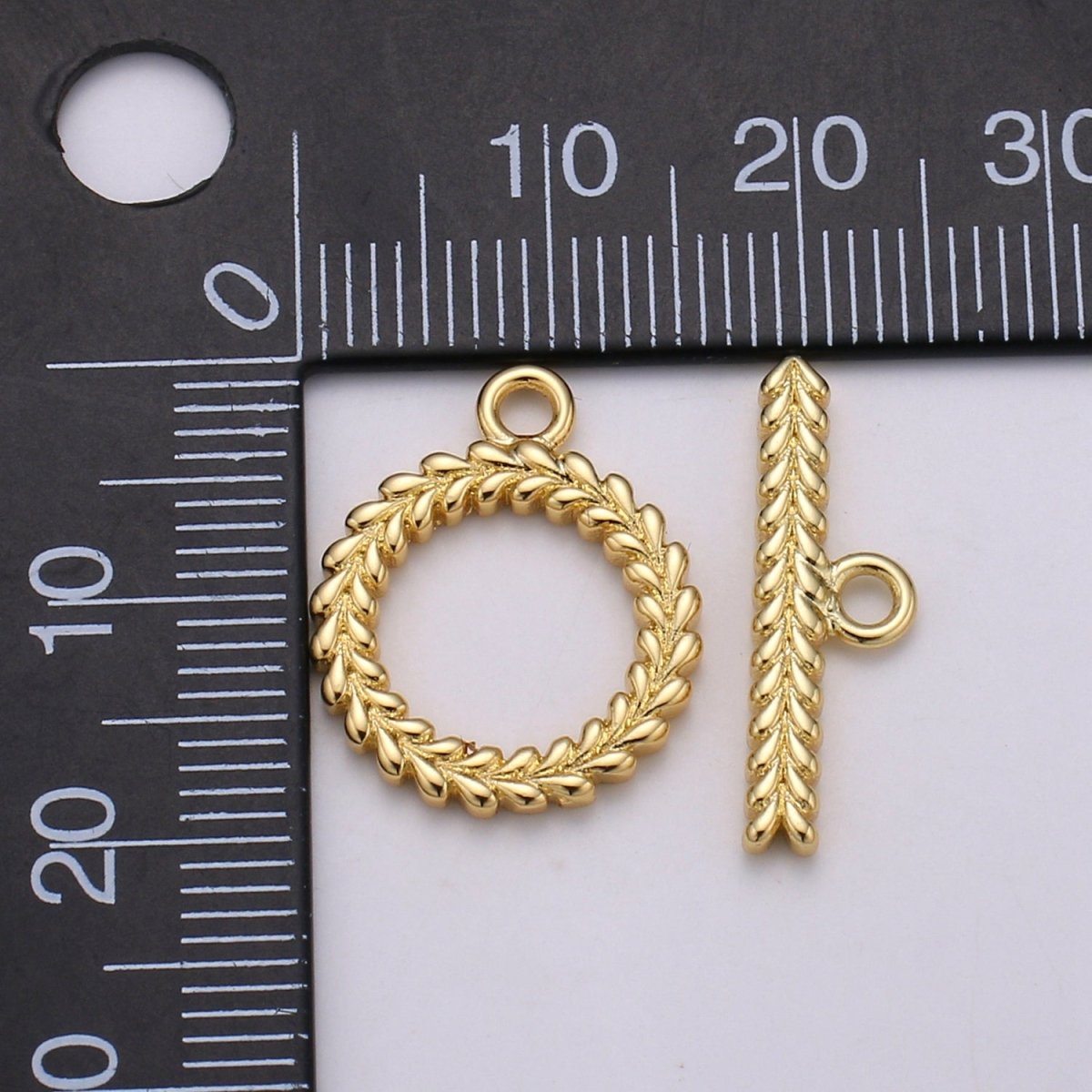 Gold plated Wreath Classic Twist Toggle Clasp For DIY Jewelry Making L-065~L-066 - DLUXCA