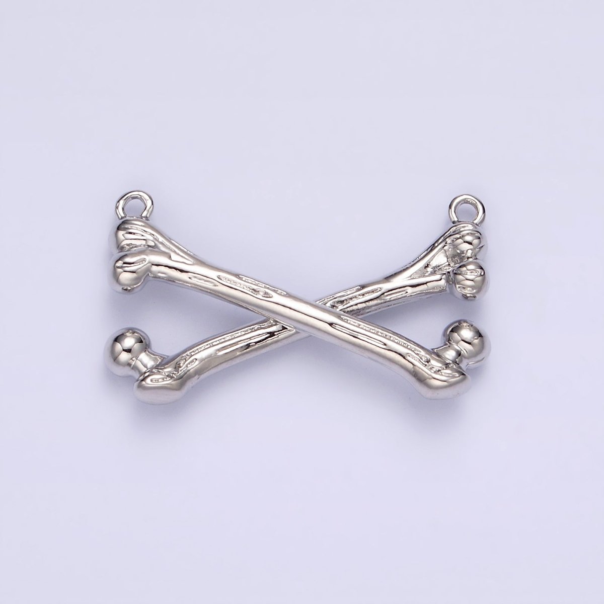 Gold plated X Crossed Textured Bone Skeleton Connector in Gold & Silver G-711 G-712 - DLUXCA