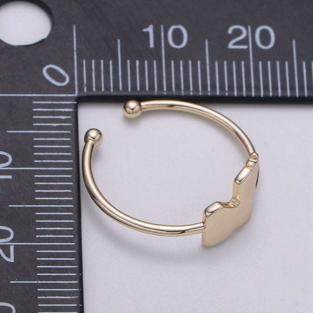 Gold Flake Gold plated Adjustable Ring R-244 - DLUXCA