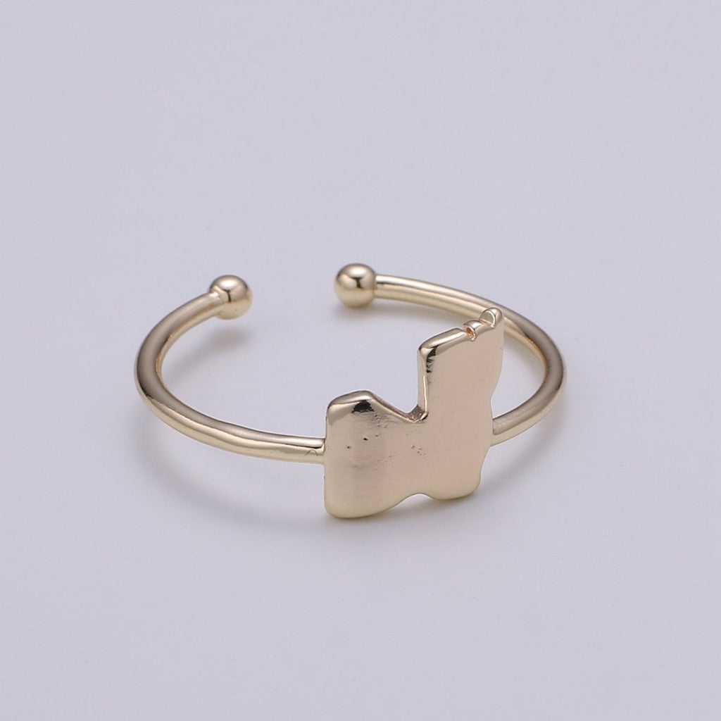 Gold Flake Gold plated Adjustable Ring R-244 - DLUXCA