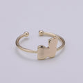 Gold Flake Gold plated Adjustable Ring R-244 - DLUXCA