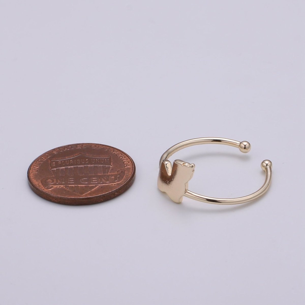 Gold Flake Gold plated Adjustable Ring R-244 - DLUXCA