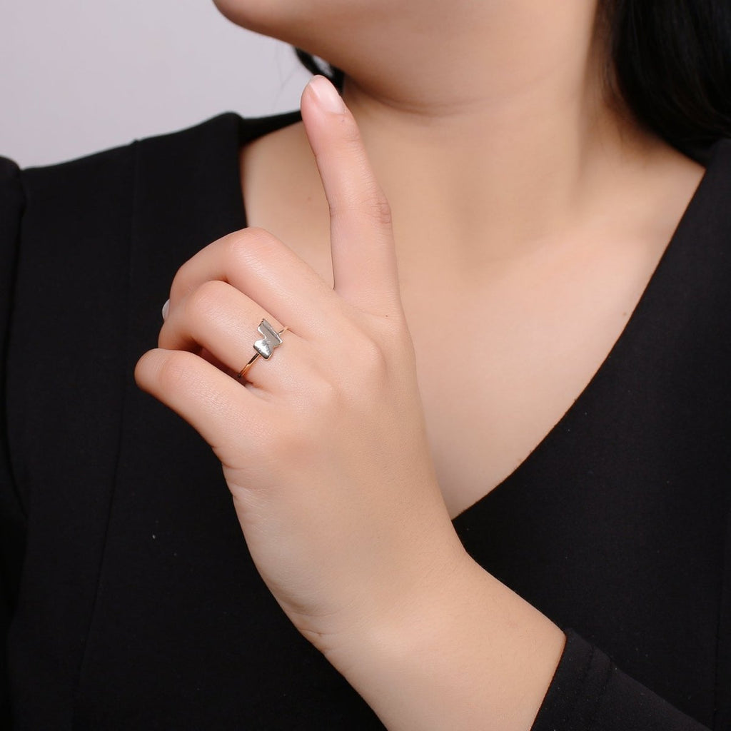 Gold Flake Gold plated Adjustable Ring R-244 - DLUXCA