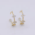 Gold Flower Patch Hoop Earring Open Link Earring for charm for Earring Making Supply Component - DLUXCA