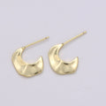 Gold Hammered Hoop Earrings Gold plated Hammered Earrings, Textured Hoop Earrings, Vintage Style, Gold Minimalist Earrings Q-287 - DLUXCA