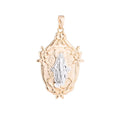Gold Holy Virgin Mary, Mother of Jesus, Flower, Catholic Saint, Miraculous Necklace Pendant Charm Bead Bails Findings for Jewelry Making H-526 - DLUXCA