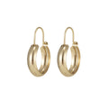 Gold Hoop Earrings, Small Hoop Earrings, Medium Minimal Hoop Earrings, Dainty Hoop Earrings, Thick 14k Gold plated Hoop Earrings Q-072 - DLUXCA