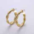 Gold Hoop Earrings, Small tube Hoop Earrings, Medium Twisted Hoop Earrings, chunky Gold Hoop Earrings, Thick 14k Gold plated Hoop Earrings