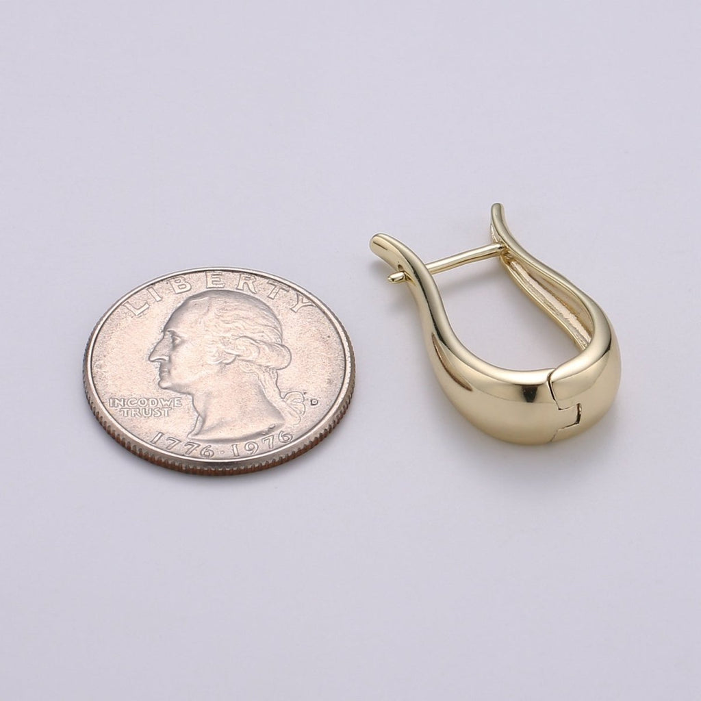 Gold Huggie Earring Chunky Earring 30mm, 14K gold plated Earromg Nickel and Lead free, Lever back earring making Supply Ear-1301 Q-323 - DLUXCA
