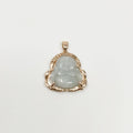 Gold Jade Buddha Light Green Buddha Jade Gold plated Pendant O-212 - DLUXCA
