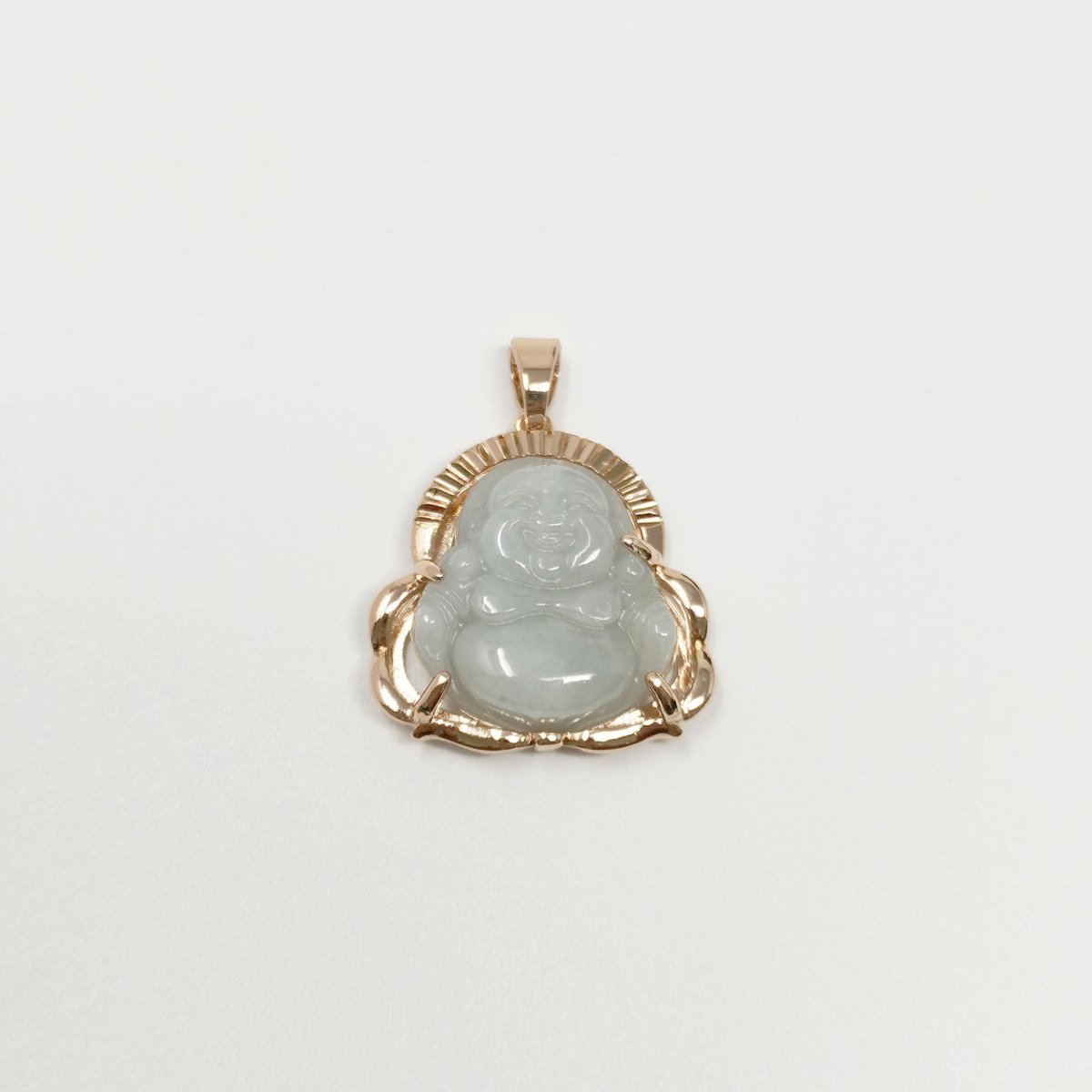 Gold Jade Buddha Light Green Buddha Jade Gold plated Pendant O-212 - DLUXCA