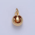 Gold Jingle Bell Charm For Jewelry Making Supplies, Round Bell Bracelet Charm, Earring Charm X-058 - DLUXCA