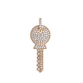 Gold Key Charm, Micro Pave CZ Charm, 18K Gold plated Pendant Dainty Diamond Key Necklace Charm for Jewelry Making H-892 - DLUXCA