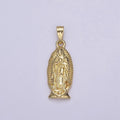 Gold Lady Guadalupe Charm Virgin Mary Pendant for Religious Jewelry Making N-542 - DLUXCA
