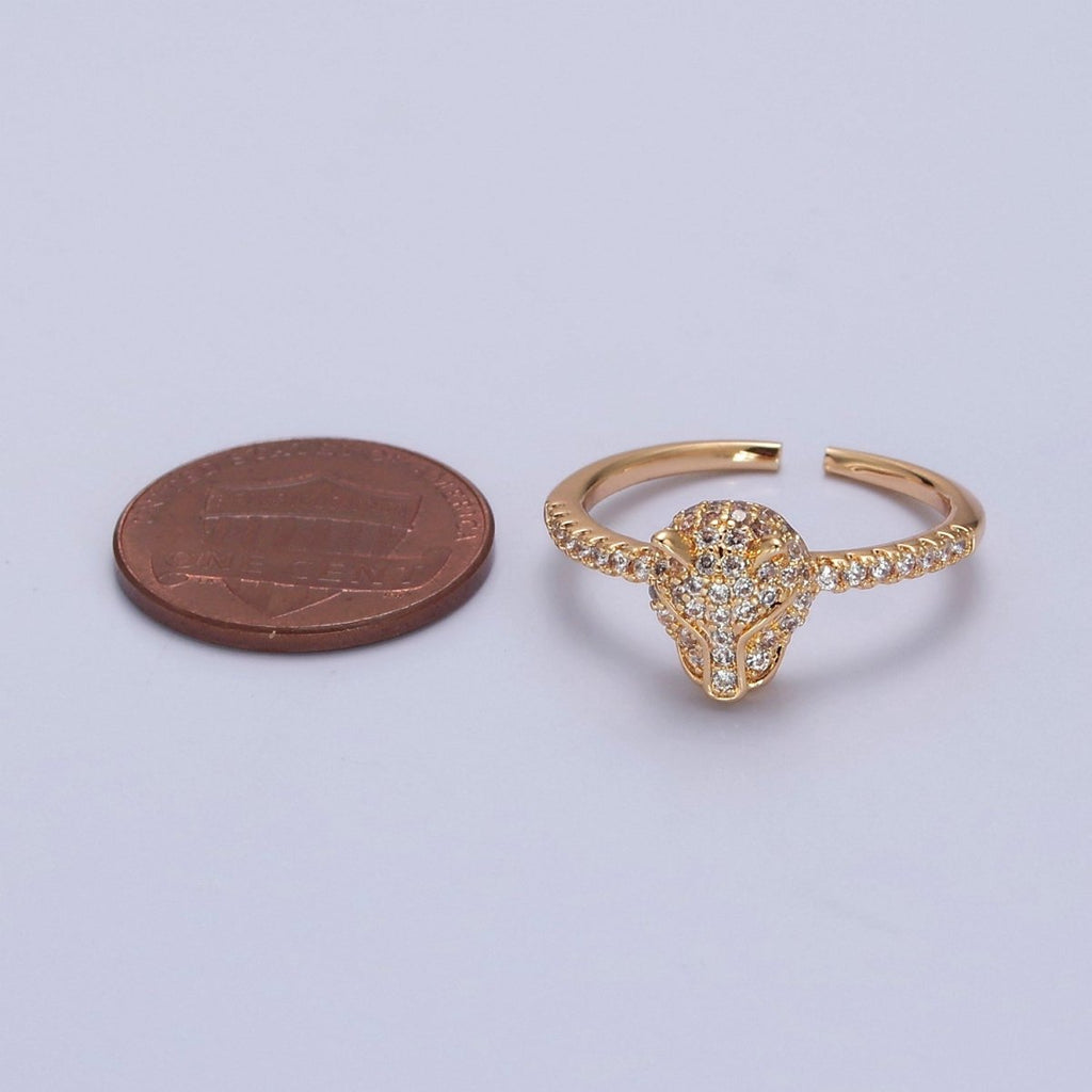 Gold Leopard Ring, Danity Panther Ring, Cat, Cheetah Ring Animal Jewelry O-2145 - DLUXCA