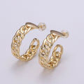 Gold Link Chain Hoop Earrings • Bold Gold Hoop Earrings • Chunky Earrings • Statement Hoops • 18k Gold plated Hoops Earring gift for her Q-458 - DLUXCA