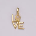 Gold LOVE Charms 21x11mm, Word Love Pendant MoonStone Jewelry Making Supplies Hollow Love Findings N-1485 - DLUXCA
