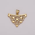 Gold Love is in the air Micro CZ Pave Heart Pendant Charm, Triangle Dainty Micro Pave CZ Pendant Charm, For DIY Jewelry, N-1427 - DLUXCA