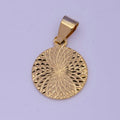 Gold Medallion Pendant Coin Dangle Charm Geometric Jewelry J-503 - DLUXCA