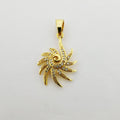 Gold Micro Pave Sun Hook charm in 14K gold plated Cubic Zirconia Diamond Pendant I-771 - DLUXCA