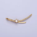 Gold Micro Paved CZ Round Cubic Zirconia Link Geometric Connector | F-680 - DLUXCA