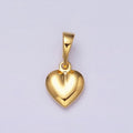 Gold Minimalist Puffed Heart Valentine Pendant | AA514 - DLUXCA