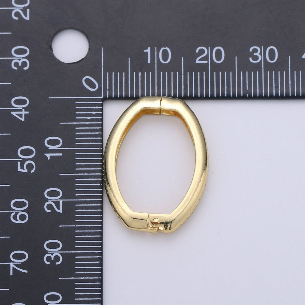 Gold Necklace Clasp, Oval Spring Gate Ring , Oval Gate Ring , Basic Supplies 24k Gold plated Clasp for Necklace Supply K-392 - DLUXCA