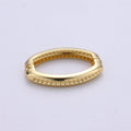 Gold Necklace Clasp, Oval Spring Gate Ring , Textured Oval Gate Ring , Basic Supplies 24k Gold plated Clasp for Necklace Supply K-393 - DLUXCA