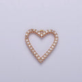 Gold Open Heart Outline Micro Paved CZ Charm For Valentine Love Jewelry Making | X-815 - DLUXCA