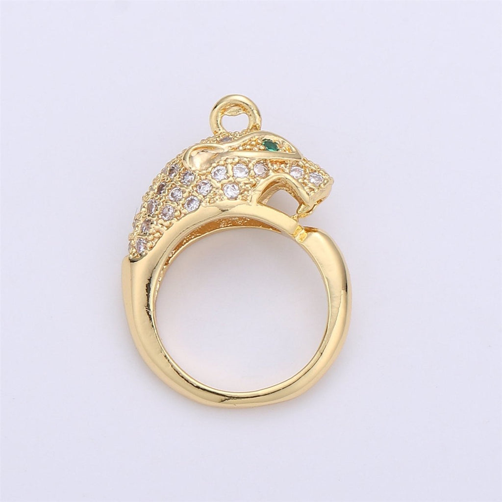 Gold Ouroboros Pendant- 18k Gold plated Charm Micro Pave Snake Charm for Necklace Earring Bracelet Charm Jewelry Making Supply C-657 - DLUXCA