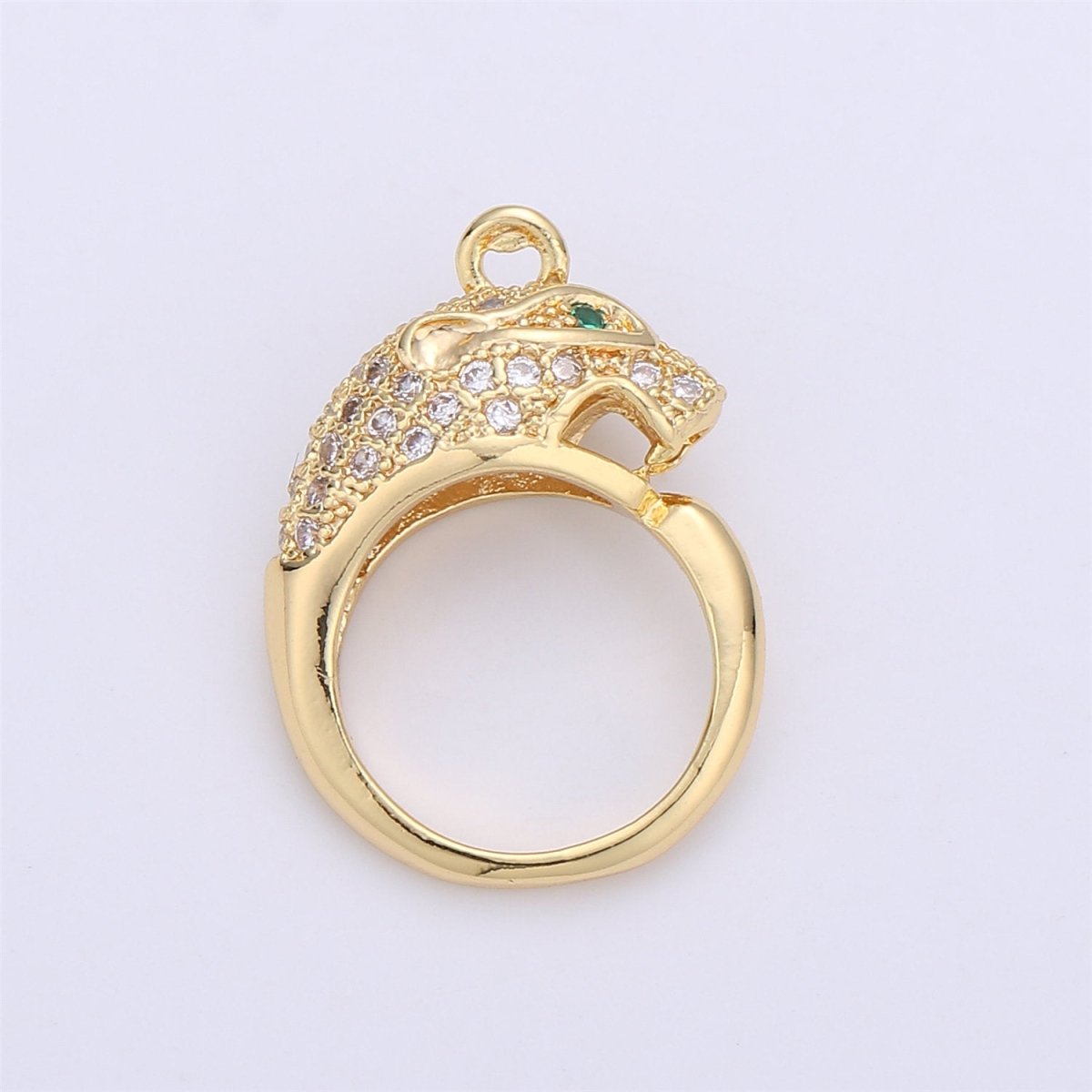 Gold Ouroboros Pendant- 18k Gold plated Charm Micro Pave Snake Charm for Necklace Earring Bracelet Charm Jewelry Making Supply C-657 - DLUXCA