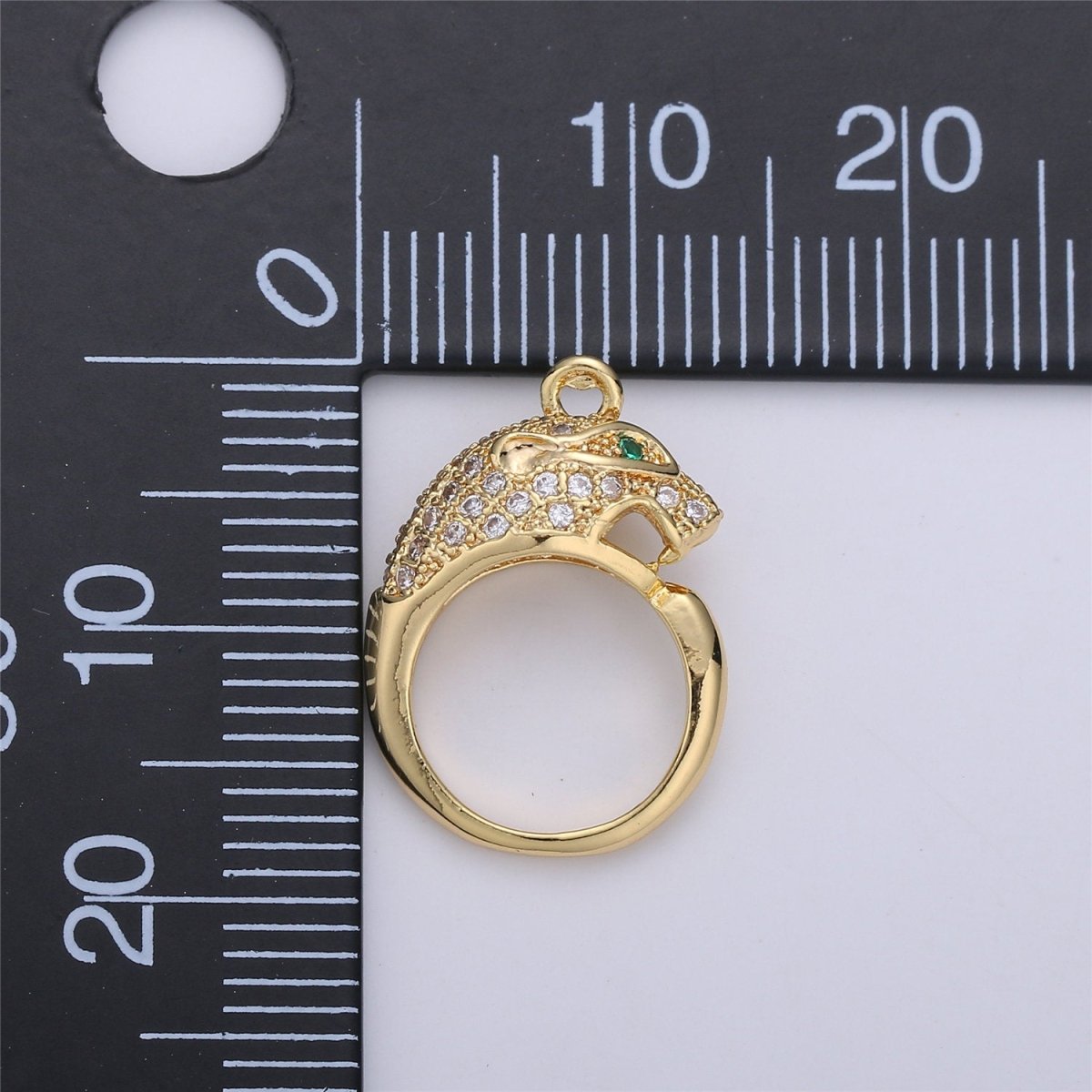 Gold Ouroboros Pendant- 18k Gold plated Charm Micro Pave Snake Charm for Necklace Earring Bracelet Charm Jewelry Making Supply C-657 - DLUXCA