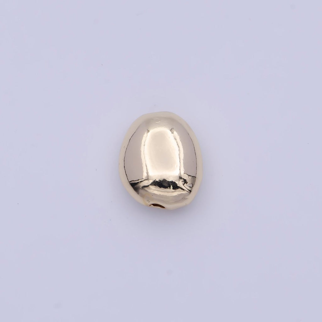 Gold Oval Geometric Spacer Bead Findings For Jewelry Making B-120 - DLUXCA