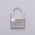Gold Padlock Hoop Earrings CZ Padlock Earrings Lock Pendant Earring Lock Gold Earring Huggie Earring Lock Hoop Earring Lovers Lock Hoop K-870 K-871 - DLUXCA