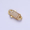 Gold Plated 16.7mm Long Cubic Zirconia Trigger Clasps for Bracelet Necklace End Clasp Jewelry Making Supply Z-175 - DLUXCA