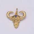 Gold Ram Head Pendant, Ram Men Pendant, Silver Ram Pendant, Aries Silver Pendant Animal Men Charm Necklace M-868 M-869