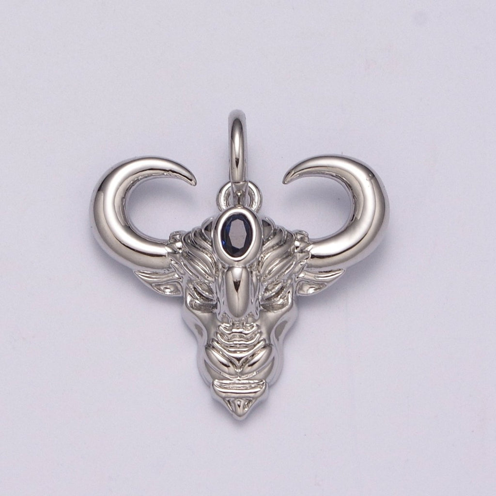 Gold Ram Head Pendant, Ram Men Pendant, Silver Ram Pendant, Aries Silver Pendant Animal Men Charm Necklace M-868 M-869