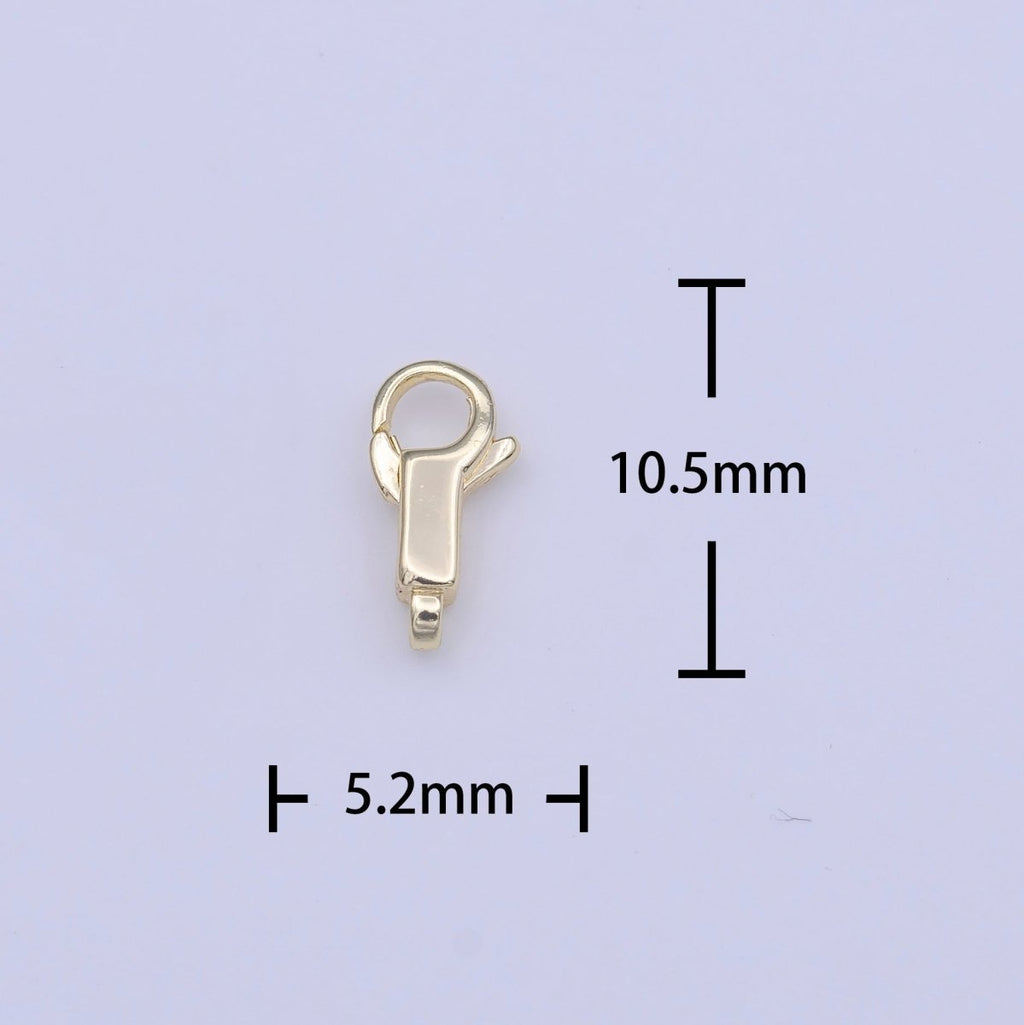 Gold Rectangular Long Body 10.5mm Lobster Claw Closure Jewelry Making Supply | K-270 - DLUXCA