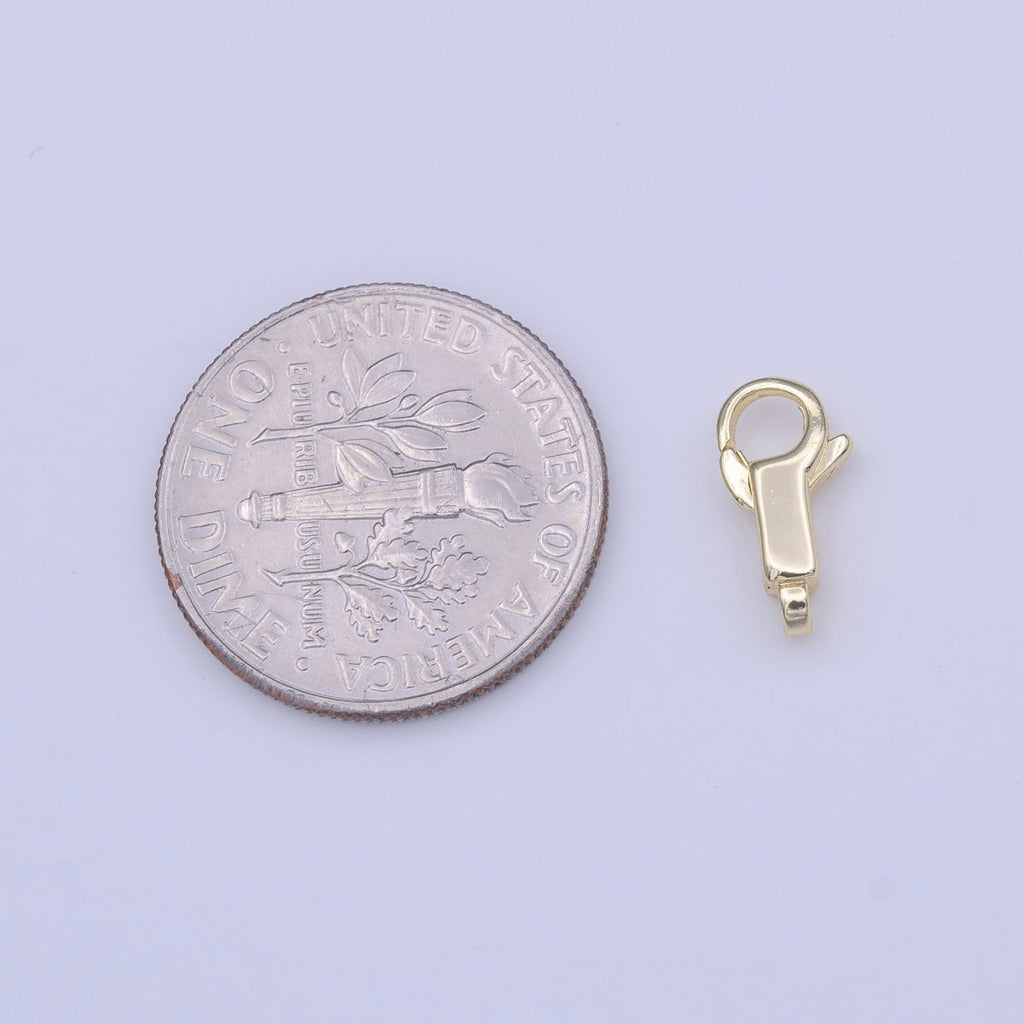 Gold Rectangular Long Body 10.5mm Lobster Claw Closure Jewelry Making Supply | K-270 - DLUXCA